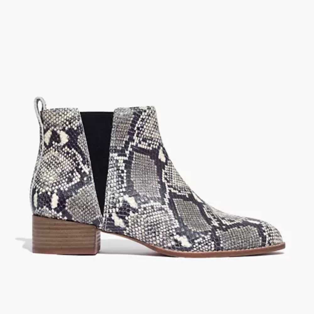 Madewell Carina Boots in Snake Embossed Leather